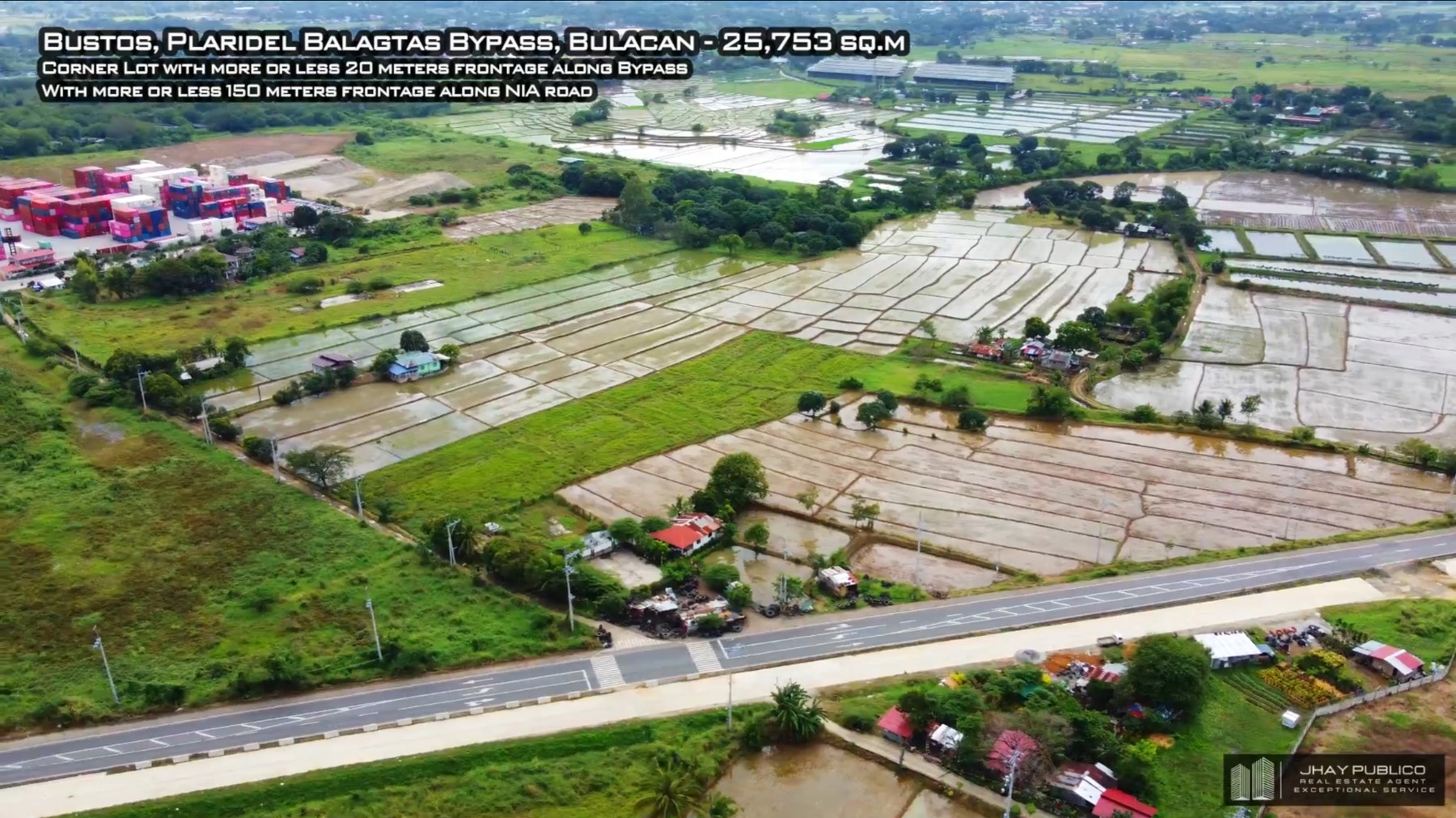 Original annotated aerial image with video-confirmed measurements