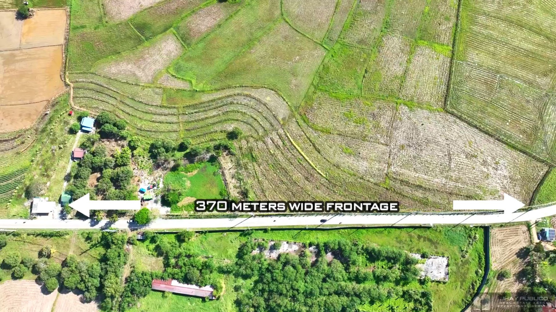 Road-facing view with frontage annotation